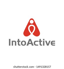 logo into active letter a vector 