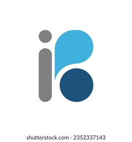 logo IPB in the shape of a butterfly with Blue and grey color for our company or business, modern logo, unique