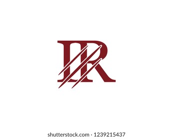 the logo of the IR letter with the style of scratching the incision