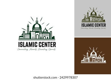 Logo for an Islamic center ideal for websites, brochures, and social media related to Muslim community organizations and events.