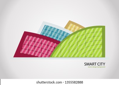 Logo isolated vector abstract colorful city, building composition sign, icon