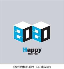 logo isometric happy new year 2020
