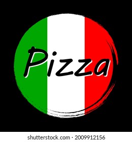 Logo for italian pizza, vector art illustration.