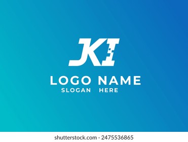 logo J K I technology and network. Logo tech, network, futuristic. Editable file