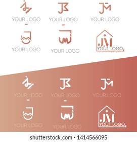 logo J M initials bronze monogram