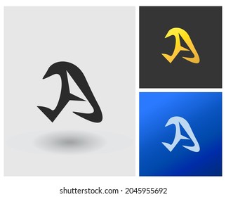 Logo JA modern initial monogram. iconic vector logo template.