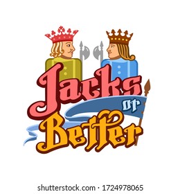 Logo Jack or Better poker. Casino, game. Vector flat Illustration