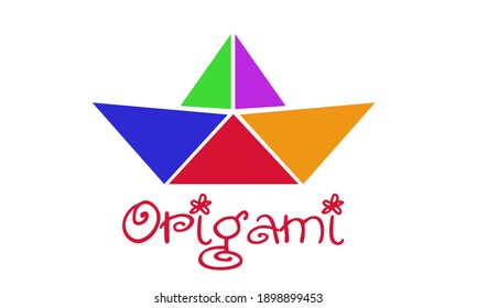 Logo Japanese origami paper boat