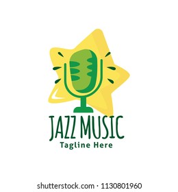 Logo  for jazz festival or live concert. Musical event labels or emblems. Vector collection.
