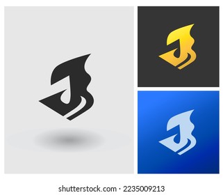 Logo JB or JS Modern monogram style