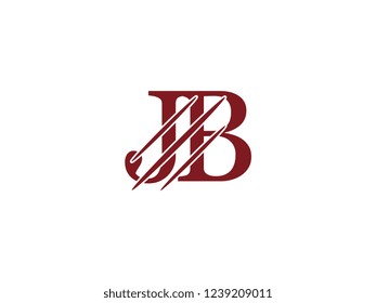 the logo of the JB letter with the style of scratching the incision