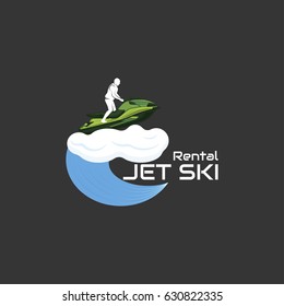 Logo jet ski, scooter Vector illustration