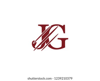the logo of the JG letter with the style of scratching the incision