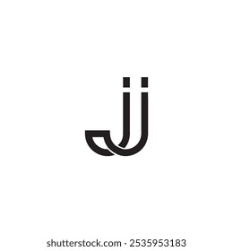 Logotipo JJ Letra de diseño minimalista simple	 ilustración