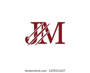 the logo of the JM letter with the style of scratching the incision