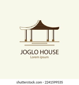 logo joglo house vintage image design illustration icon