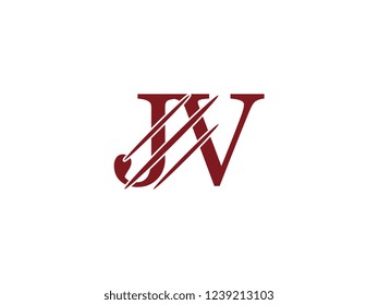 the logo of the JV letter with the style of scratching the incision