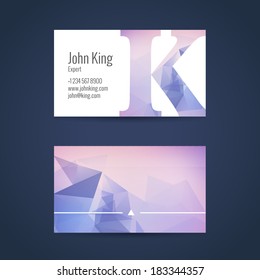 logo k business card template with modern triangle pattern letter k logo k white star texture abstract scene glass performance modern empty deal glitter shadow science concept creative flag letterhead