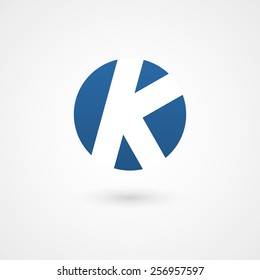 Logo K letter. Isolated on white background. Vector illustration, eps 10.