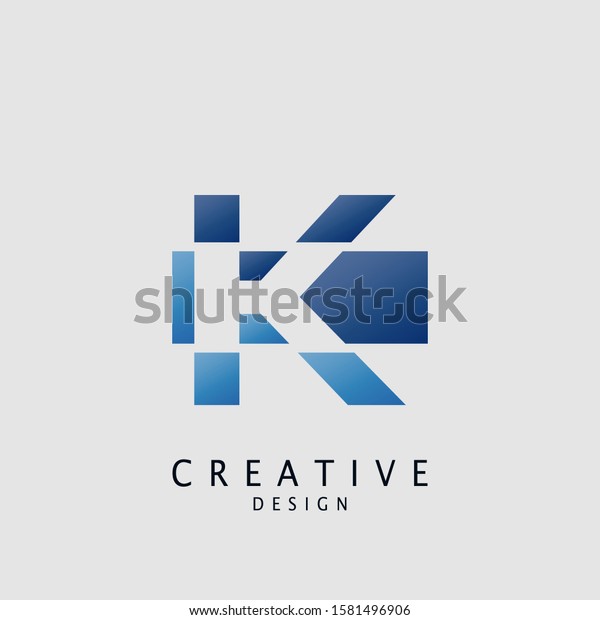 ロゴkの文字techno Geometric デザインコンセプトの幾何学的な形状と文字kのロゴ アイコン テクノロジー ビジネス 金融 イニシャル その他のブランドアイデンティティ用 のベクター画像素材 ロイヤリティフリー