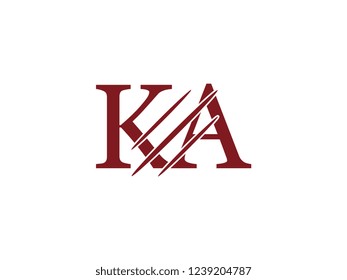 the logo of the KA letter with the style of scratching the incision