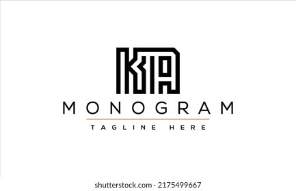 Logo KA letters. Company logo. Design for KA. Monogram logo