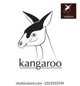 Logo Kangaroo silhouette Vector Design animal