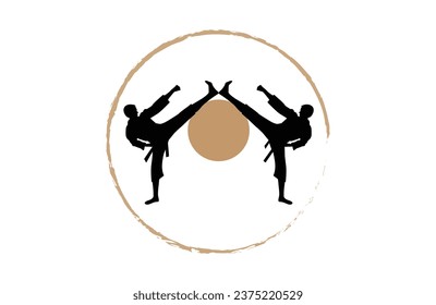 logo, karate silhouette vector. Boxing and competition silhouettes vector image,