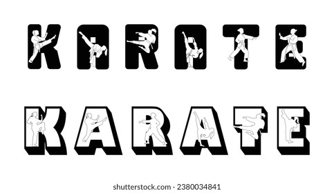 Logo Karate Silhouette Vektor. Vektorbild von Boxen und Wettbewerbssalgen,