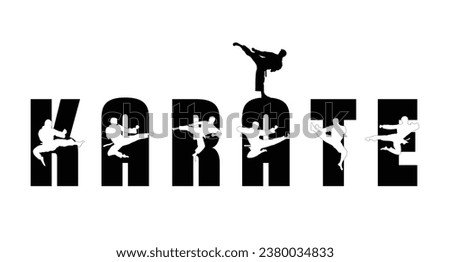 Logo karate silhouette vector. Boxing and competition silhouettes vector image,