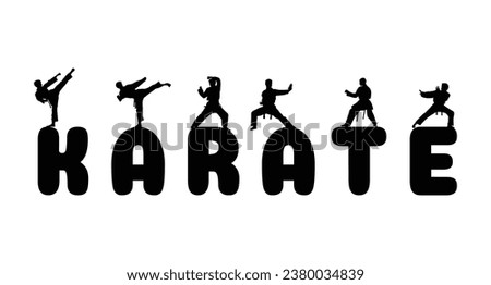 Logo karate silhouette vector. Boxing and competition silhouettes vector image,
