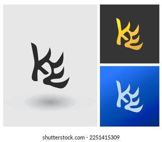 Logo KE Letter shape monogram style