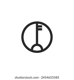 Logo key stroke line minimalist with blank background