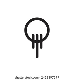 Logo keychain minimalist design template element with blank background