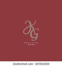 logo kg, gk, logo made with koas scratches, luxurious and elegant