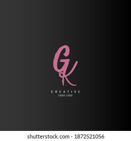 logo kg, gk, logo made with koas scratches, luxurious and elegant