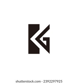 Logotipo KG GK Monograma. Logotipo inicial huruf KG GK moderno dan minimalis