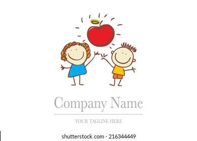 logo kid baby child business children vector fun original vector logo design template logo kid baby child business children vector fun juvenile friendship youth abstraction mark marketing mate science