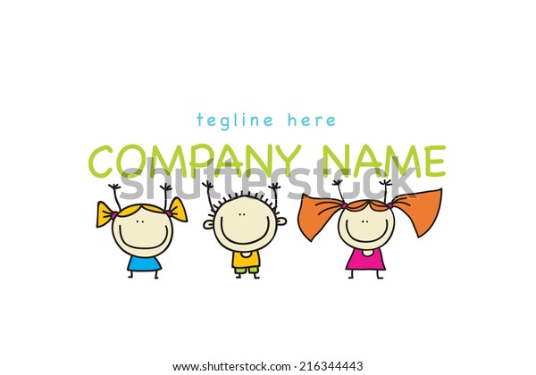 Logo Kid Children Child Business Cartoon Stock Vector Royalty Free 216344443