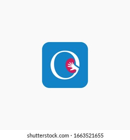 logo kidney with letter o vector design