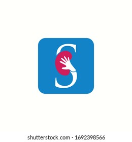 logo kidney with letter s vector design