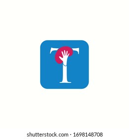 logo kidney with letter t vector design