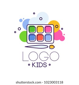 Logo kids creative design template hand drawn vector Illustration isolated on a white background