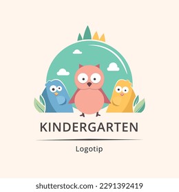 Logo for Kindergarten or School. The font in the layout is Open Sans