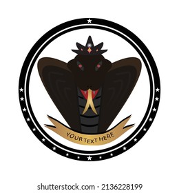 Logo king cobra add text icon illustration template web