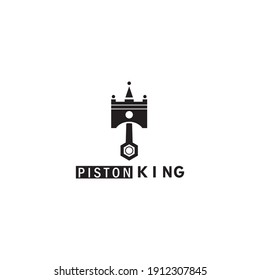 ilustración vectorial del diseño de la corona del pistón del logotipo