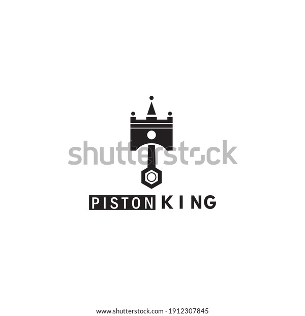 logo king\
piston crown design vector\
illustration