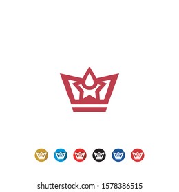logo king star drop icon design