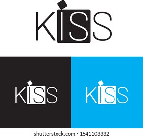 logo kiss vector font design