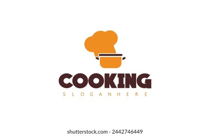 a logo for a kitchen with a pot of cooking on it.